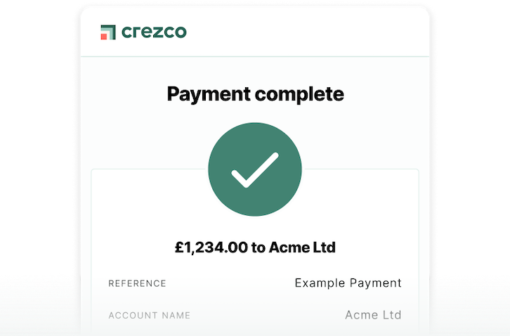 Crezco payment complete