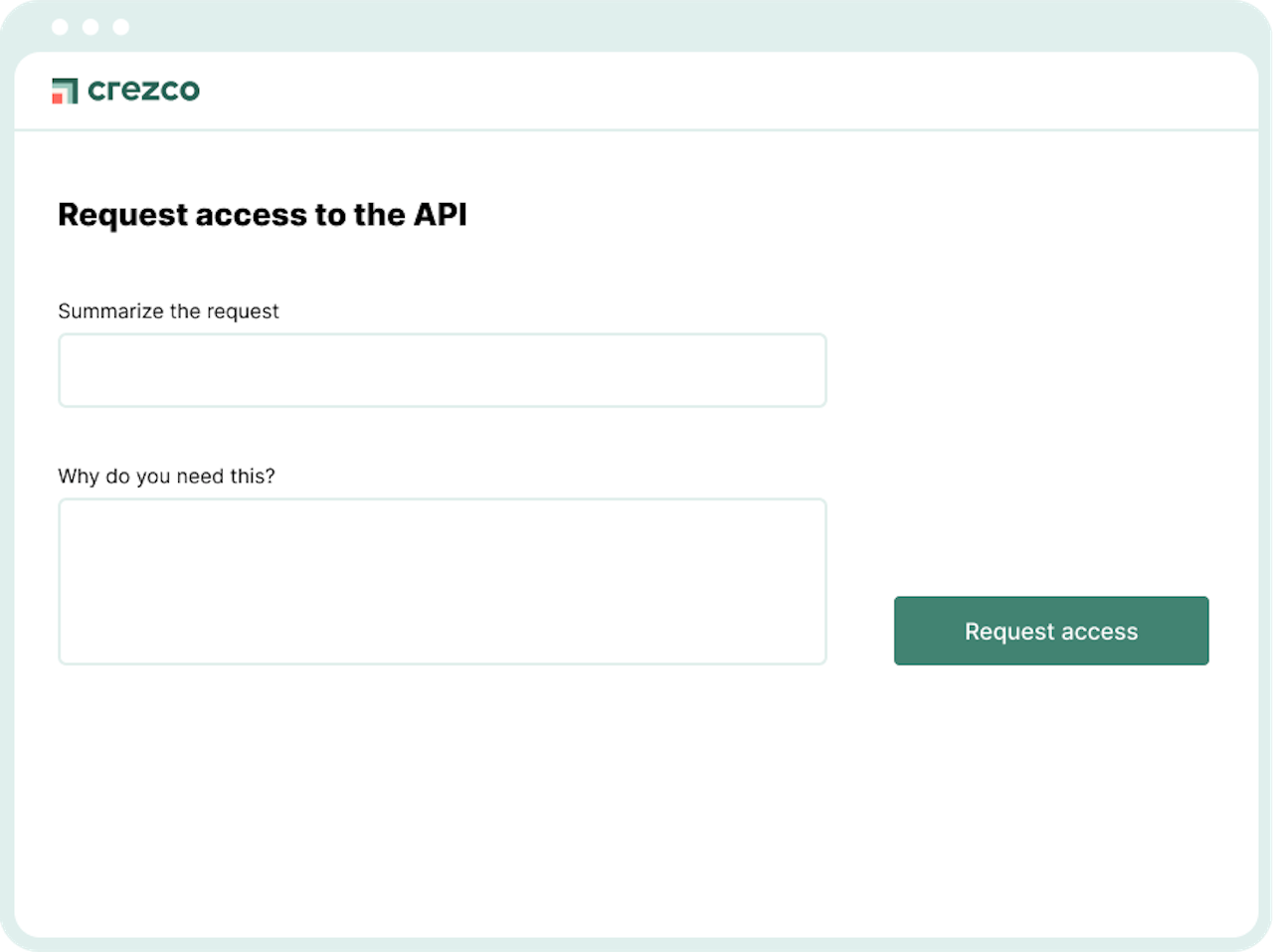 Request API access