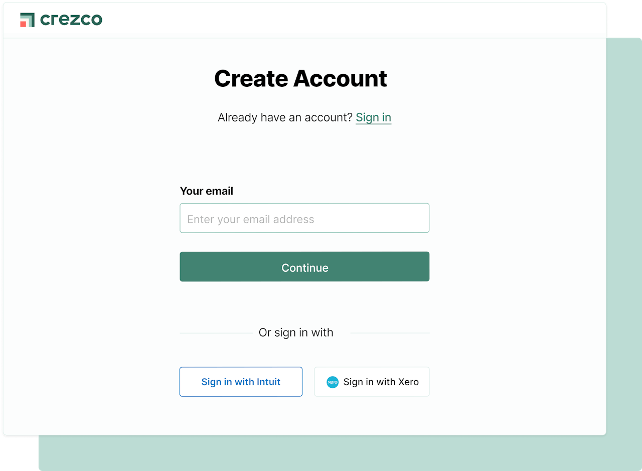 Create Crezco account