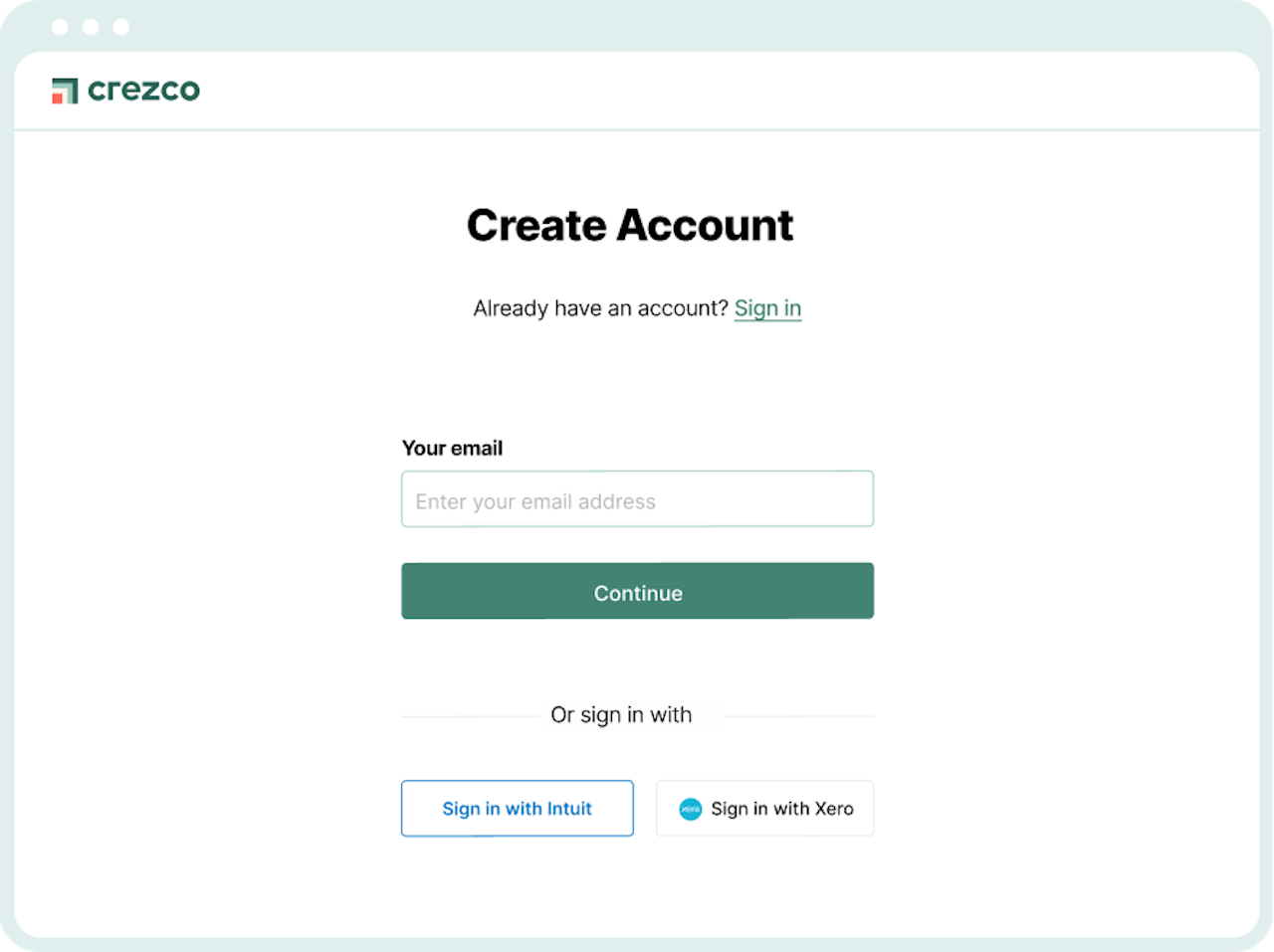 Create a Crezco account