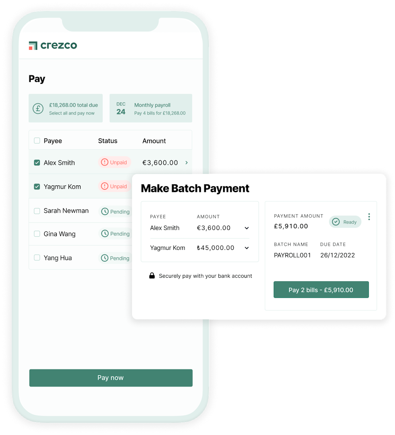 Make payments with Crezco